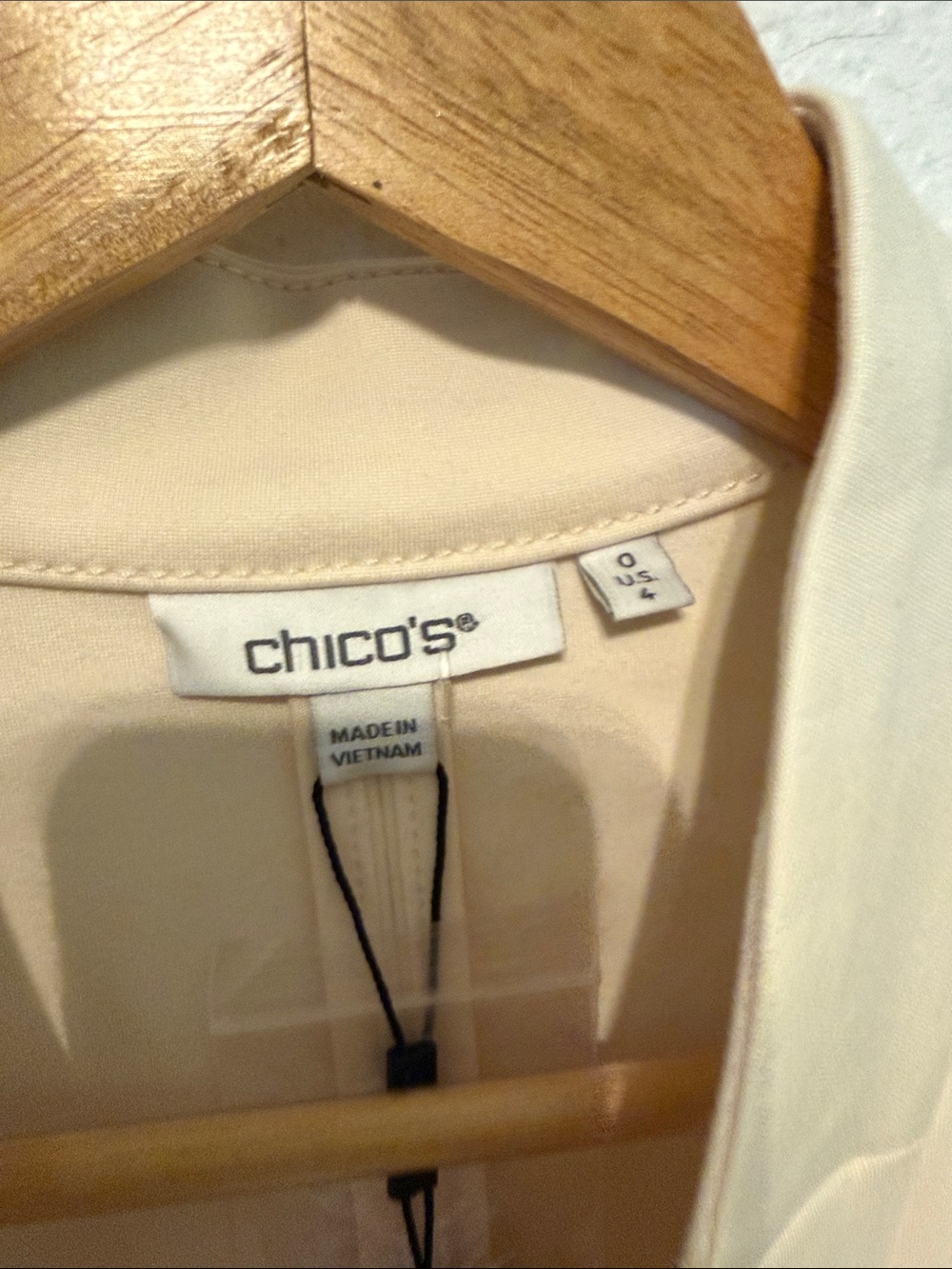 NWT Chicos English Cream Notch Collar Ponte Single Button Blazer Chicos sz 0/ 4 - Picture 4 of 7
